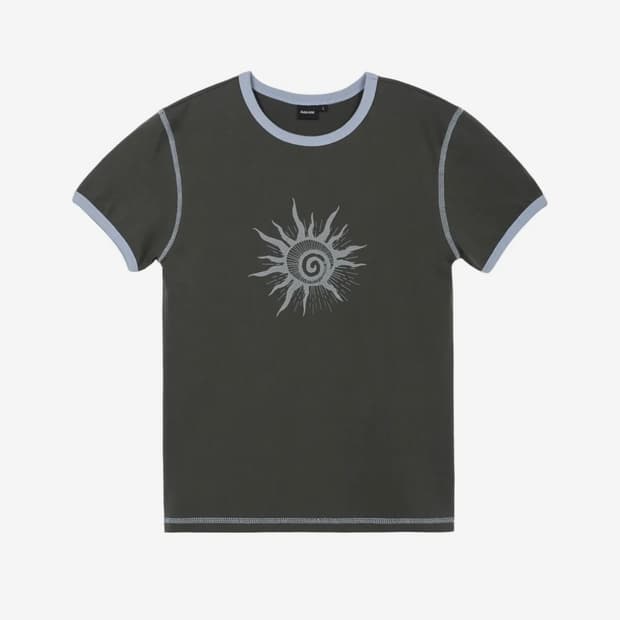 아캄 Cracked Sun Ringer Top Dark Gray
