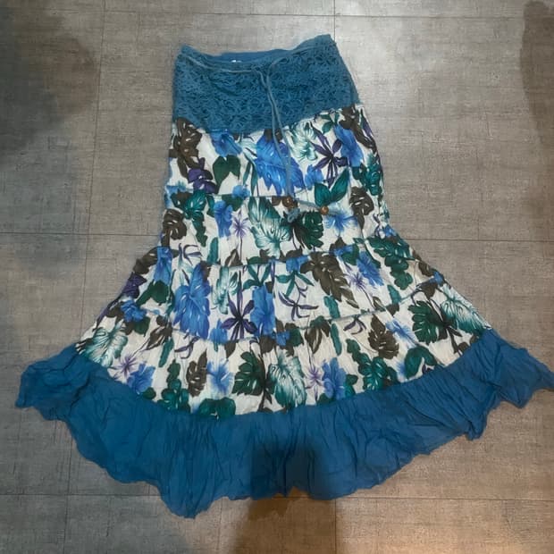 일본빈티지 달천깔페어리 인어공주보헤미안 퍼퓰럼롱스커트