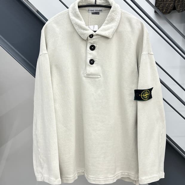 스톤아일랜드 98 AW 플리스 카라 스웻 셔츠