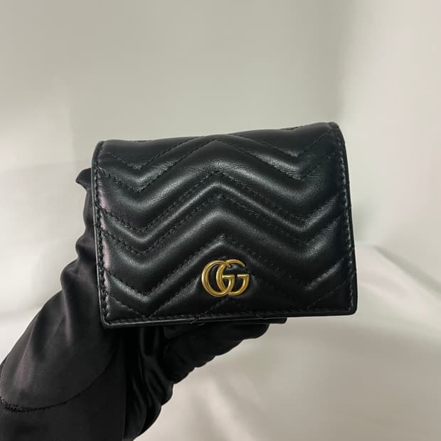 구찌 마몬트 마틀라쎄 반지갑 블랙 S급 단품