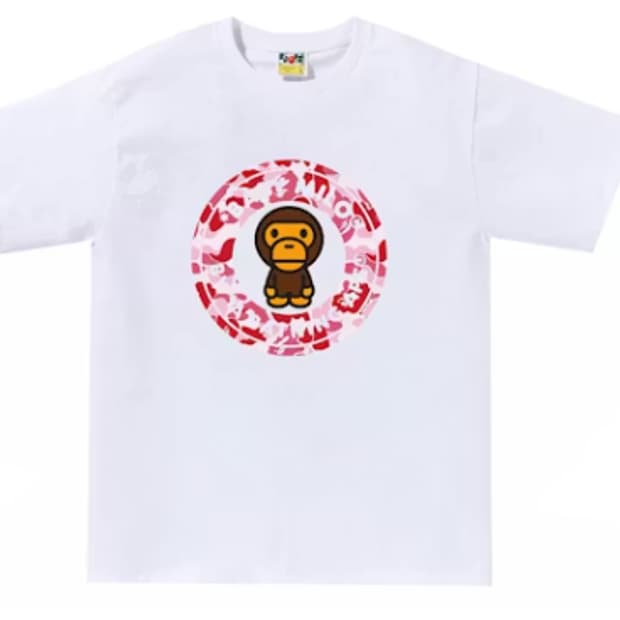 [L] 베이프 25SS ABC 핑크카모 베이비마일로 비지워크 반팔티