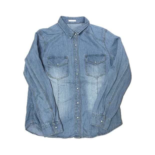 슬릿핌 버튼 연청 자켓