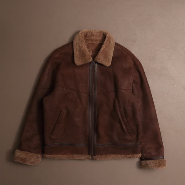 90's B-3 양가죽 레더 양털 무스탕 A1828