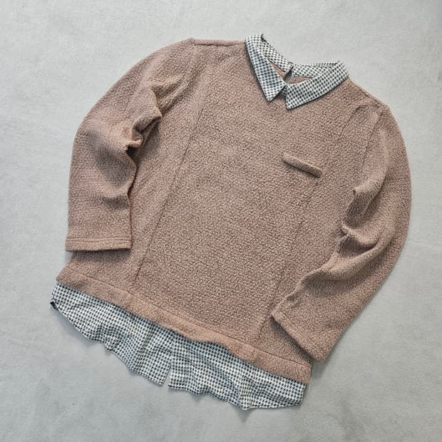 95 jnB 여성 레이어드 카라 니트 0402Y