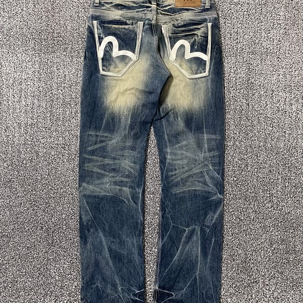 빈티지9. EVISU 에비수 빈티지 워시드 데님팬츠 청바지 락시크 펑키
