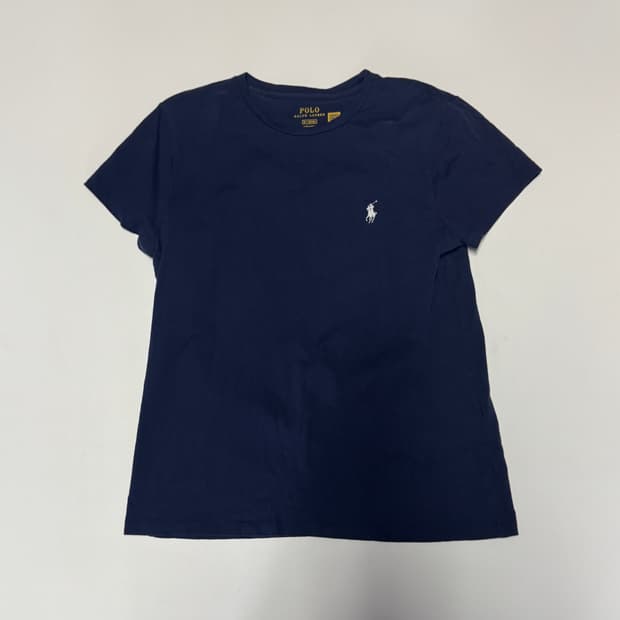 정품 인증! 여성 폴로 랄프로렌 베이직 반팔 티셔츠 네이비