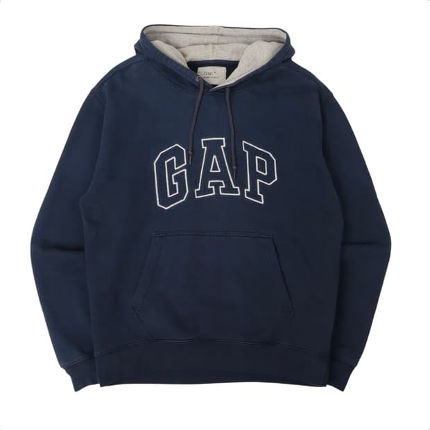 갭 네이비 아치 로고 후드티
