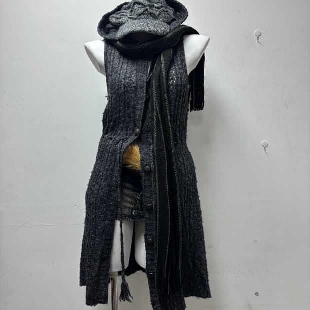 Grunge Fairy Long Hoodie Knit Cardigan