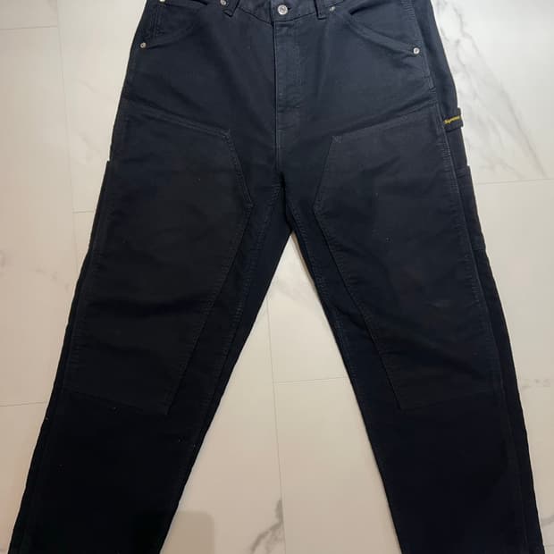 슈프림 몰스킨 더블니 블랙 30