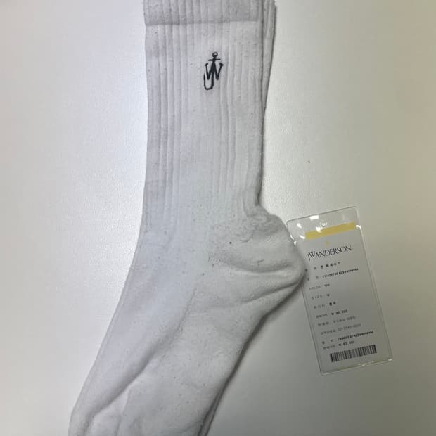 Jw앤더슨 jw anderson 크루 삭스 화이트 / M