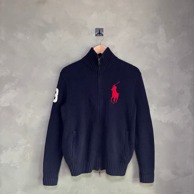 폴로 랄프로렌 빅포니 울 니트 집업 