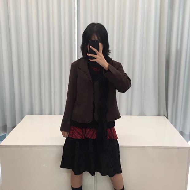 빈티지 머플러 코디 세트