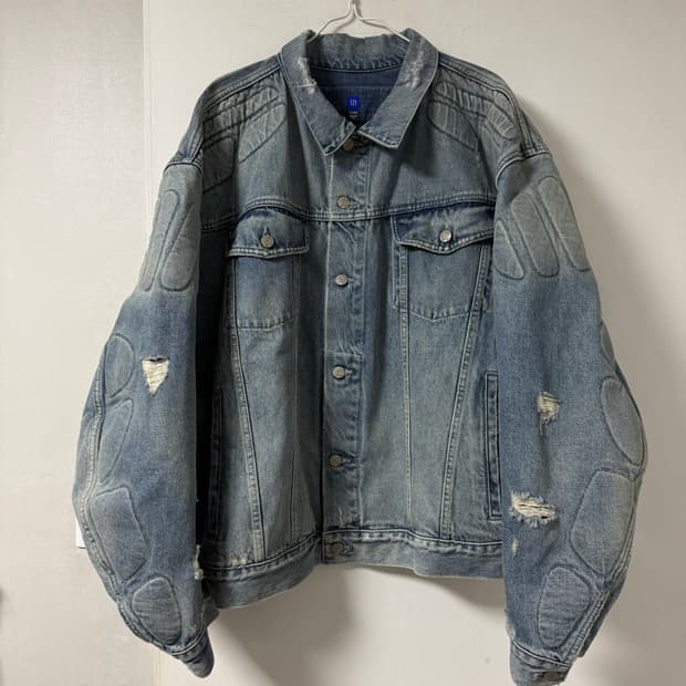 Yeezy Gap 칸예 모토 오버핏 바이커 데님자켓