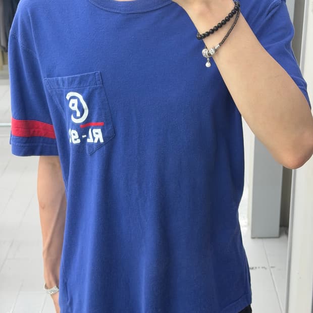 폴로 랄프로렌 90s RL-92 포켓 블루 반팔 티셔츠 
