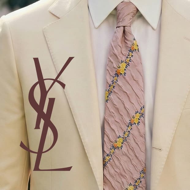 입생로랑 실크 핑크 플로럴 자카드 넥타이 10.1cm A등급 A19802