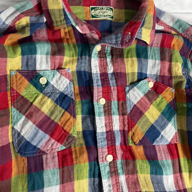 슈가케인 체크 워크 셔츠