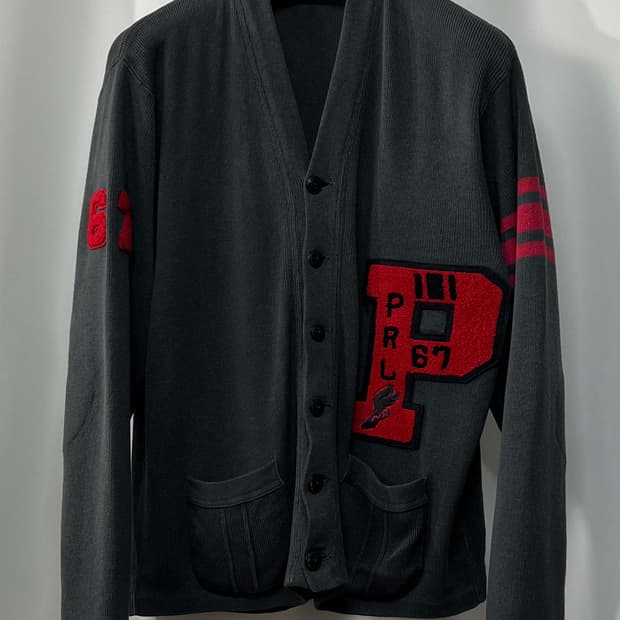 폴로 랄프로렌 레터맨 유니버시티 스웻 바시티 가디건 자켓