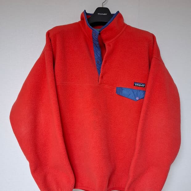 XL 파타고니아 90s 신칠라 플리스 풀오버 레드