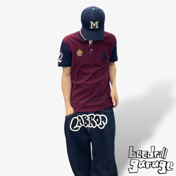 폴로 랄프로렌 버건디 빅포니 카라 티셔츠