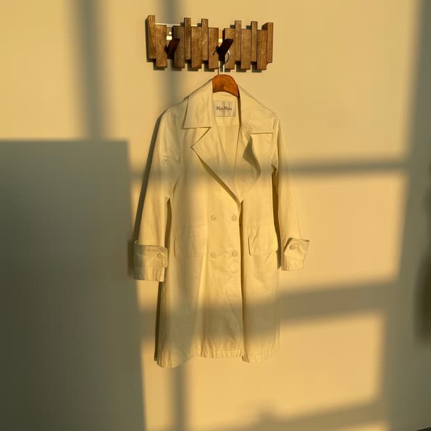 막스마라 화이트 트렌치 코트