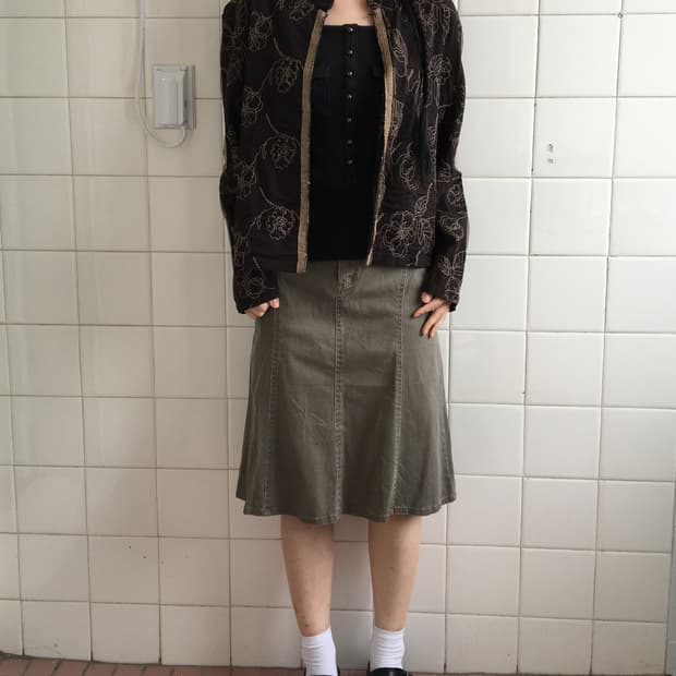 Embroidery pattern open jacket