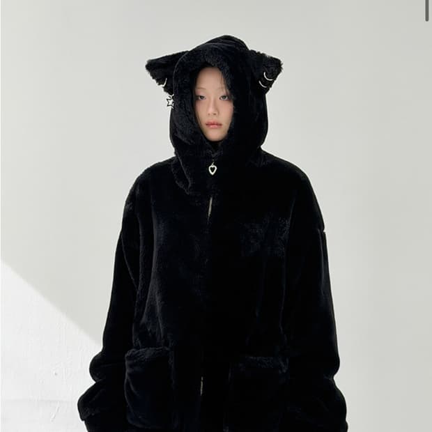 클럿스튜디오 캣 고양이 퍼 자켓