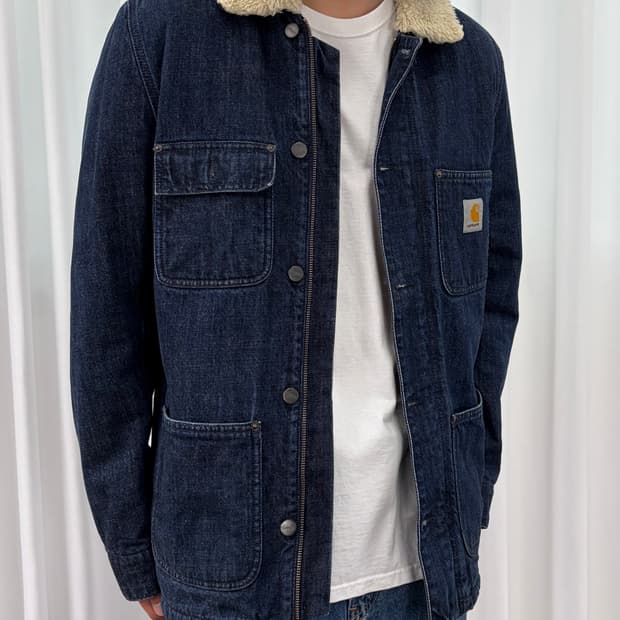 [M]칼하트 WIP 피닉스 데님 쉐르파 워크 자켓