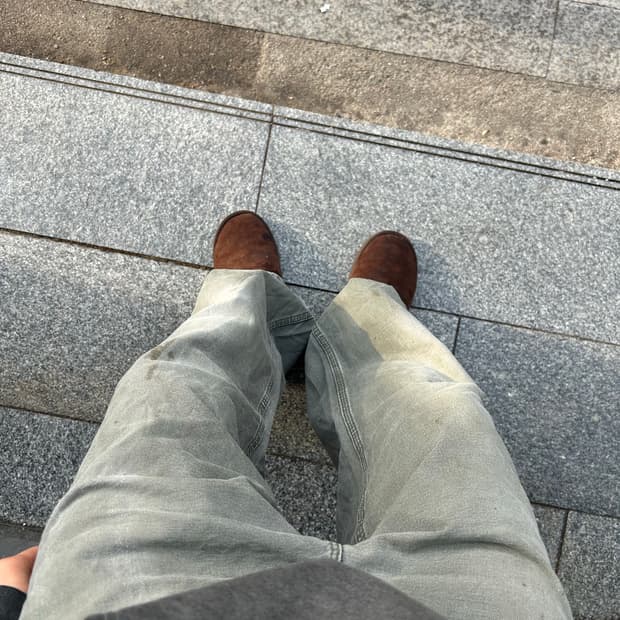 칼하트 B11 모스그린 싱글니 덕캔버스 워크팬츠 34in