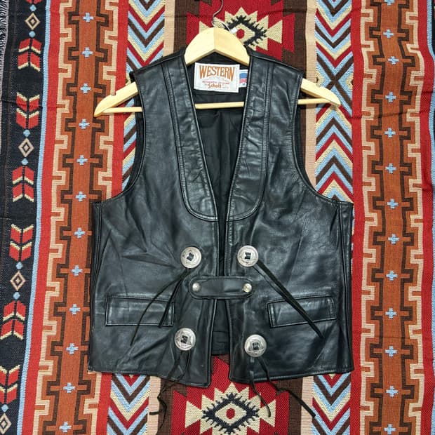 Schott 웨스턴 가죽 레더베스트 자켓