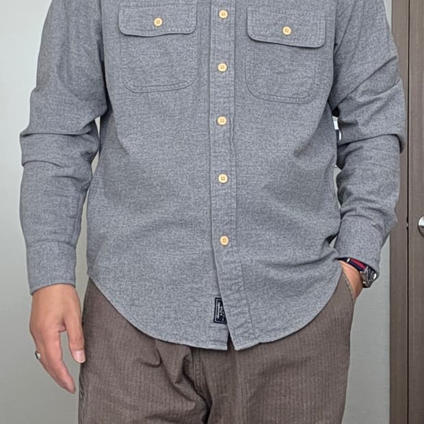 아베크롬비 몰스킨 롱슬리브 워커셔츠자켓 그레이칼라 (L) 