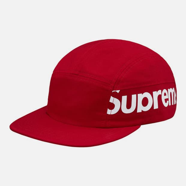 슈프림 사이드 패널 캠프캡 레드