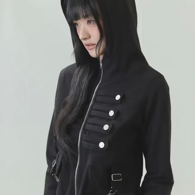 러브이즈트루 EL PIRATE HOOD ZIP UP(BLACK)