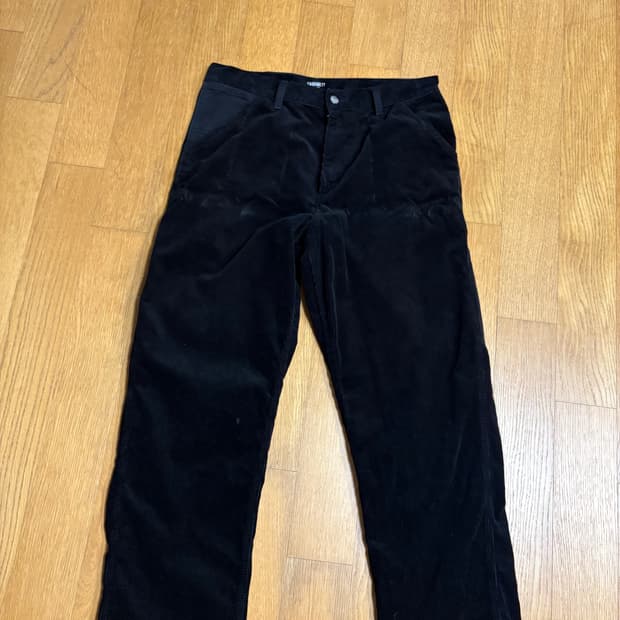 칼하트윕wip 블랙 코듀로이팬츠 싱글니 34