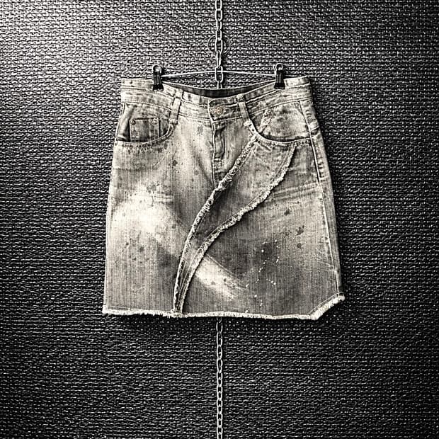 Vivigirls 워싱 그레이 스커트