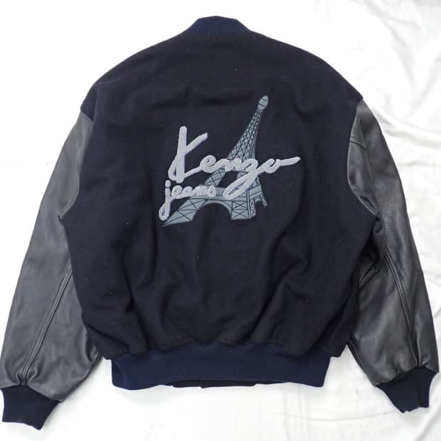 90s kenzo stadium leather jacket