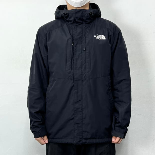 노스페이스 디테일 포켓 로고 후드 바람막이 자켓