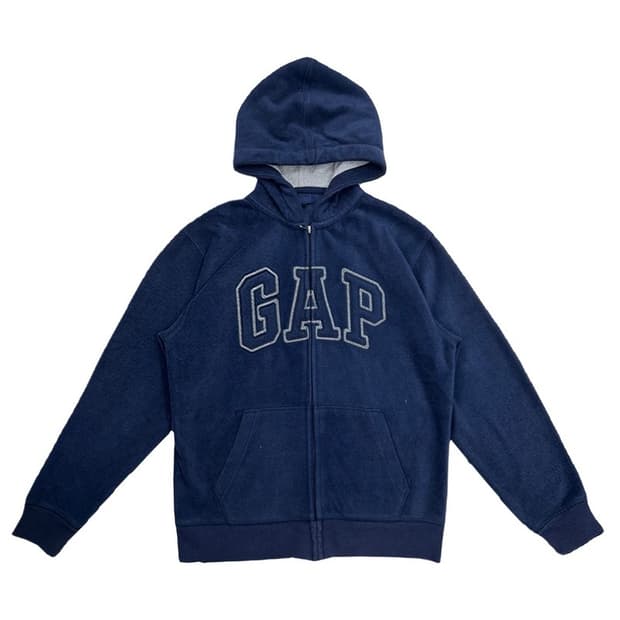 GAP 로고 플리스 후드집업 네이비 XXL