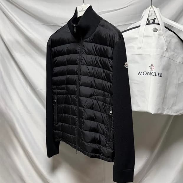 [S+급/L] 몽클레어 니트패딩 김현우 니트패딩 트리콧 블랙