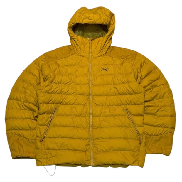 아크테릭스 세륨 후디 구스다운 경량패딩 머스타드 옐로우