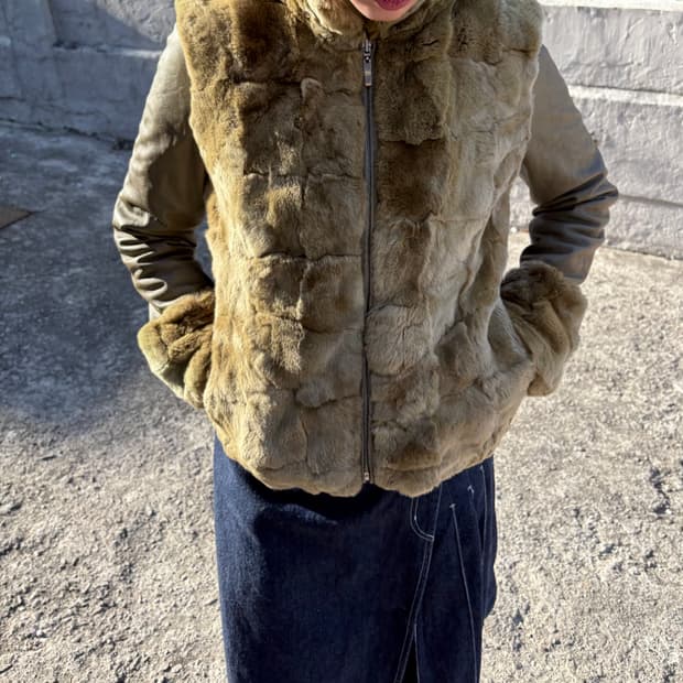 리얼 레더 퍼 자켓