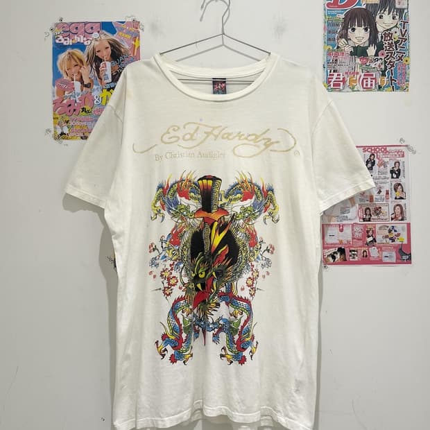 Ed Hardy Oriental Printed  Short Sleeve