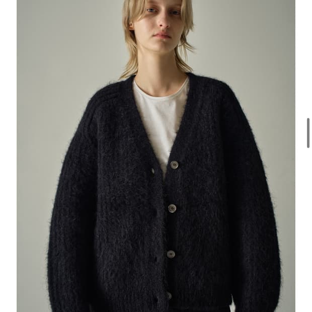 파사드패턴 알파카 클라우드 가디건 블랙 S