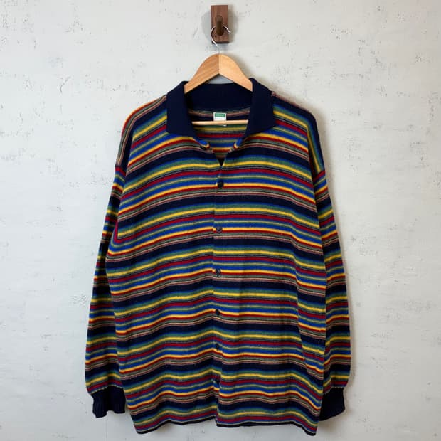 베네통 90s 빈티지 스트라이프 울 자켓