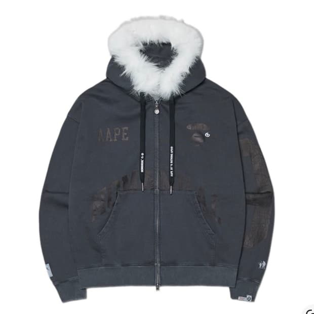 노매뉴얼 x 에이프 후디 차콜