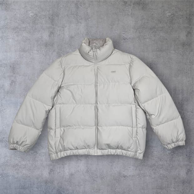 게스 Guess 라이트그레이 페더라이트 구스다운 푸퍼 패딩 L
