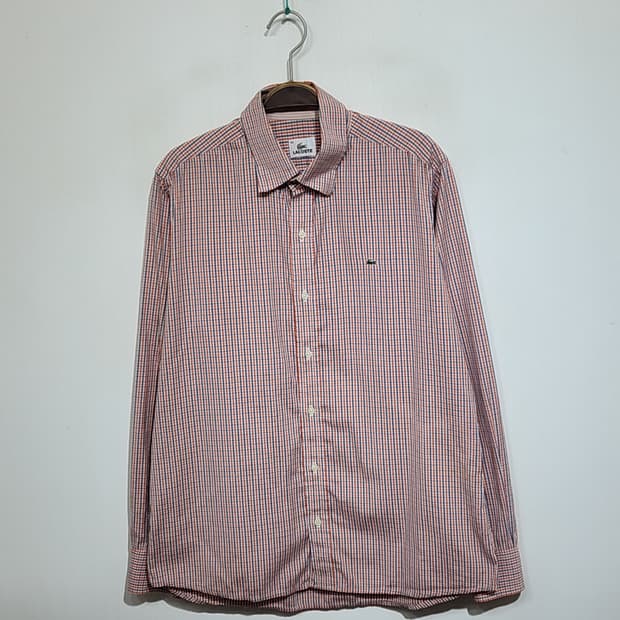(L) 라코스테 셔츠 체크 남방 로고 스판 캐주얼 