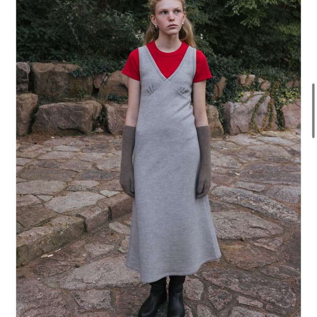 Monoha rib jersey dress