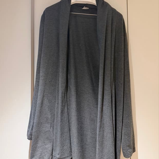 Charcoal Gray Drape Long Cardigan