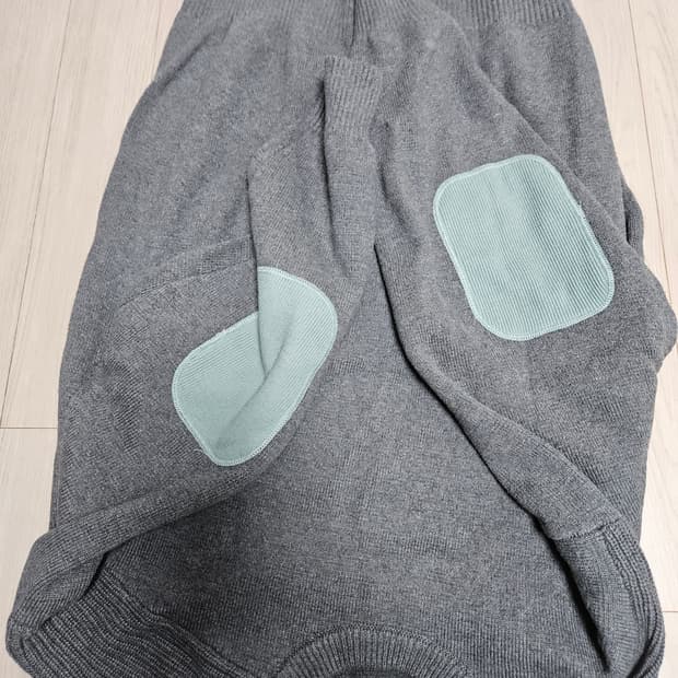 더니트컴퍼니스토커즈 엘보패치니트 민트그레이