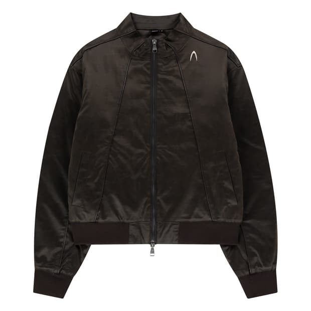 Aakam piping leather blouson brown size1
